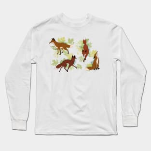 Four red foxes Long Sleeve T-Shirt